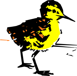 Bold Yellow and Orange Design on Black Background Clipart