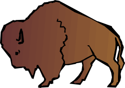 Bison Silhouette Against Black Background - Premium Clipart