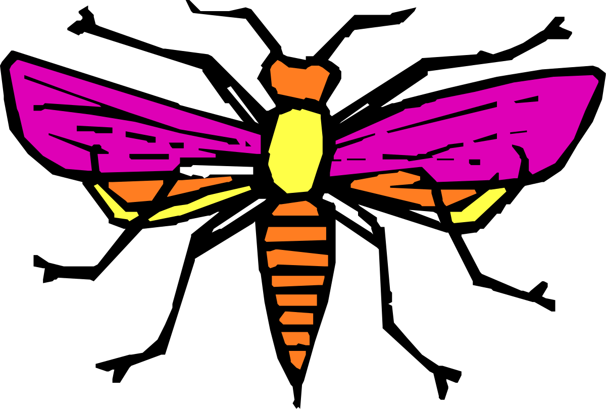 Colorful Dragonfly on Black Background - Vibrant Clipart Design