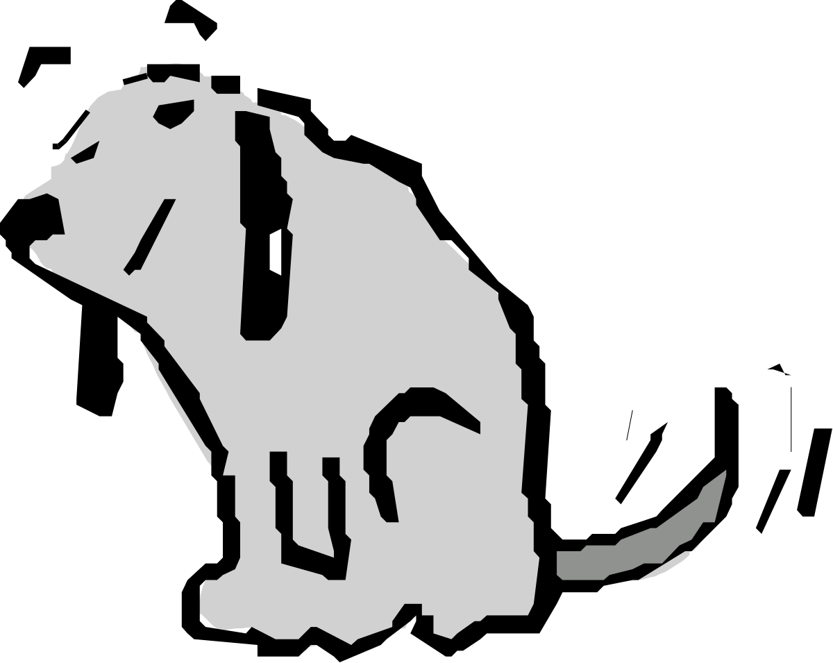 Dog Silhouette Clipart on Black Background - Versatile and Striking