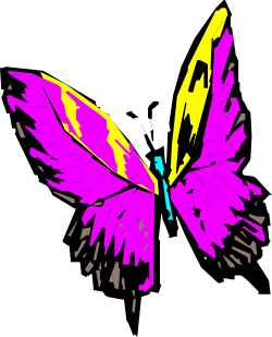 Butterfly Clipart: Stunning Yellow and Purple Wings for Creative Projects