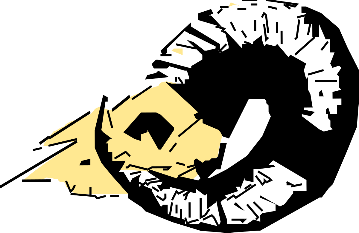 Yellow and Black Logo with Broken Arrow Clipart