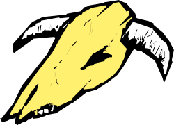 Yellow Bird on Black Background Clipart: Vibrant Avian Illustration
