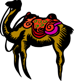 Camel with Colorful Pattern Clipart - Vibrant Desert Animal Illustration