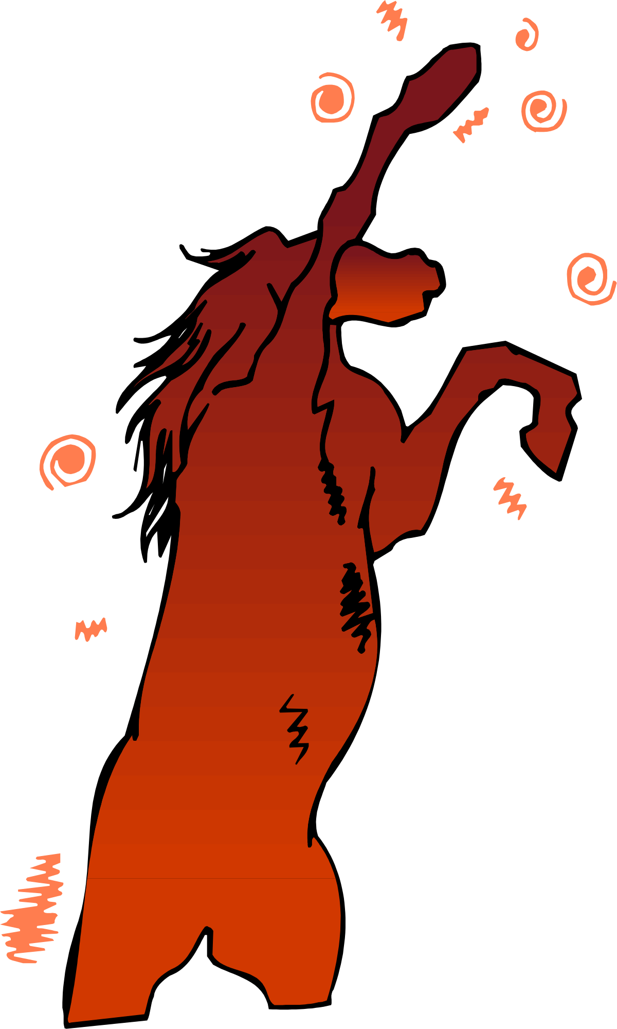 Silhouette of a Man with Hat and Long Beard Clipart
