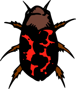 Dynamic Black and Red Man with Arrows Clipart