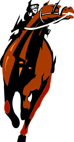 Horse Racing Clipart with Rider - Dynamic Action Scene