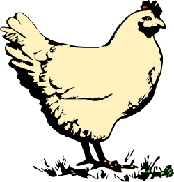 White Chicken Clipart on Black Background - Perfect for Any Project