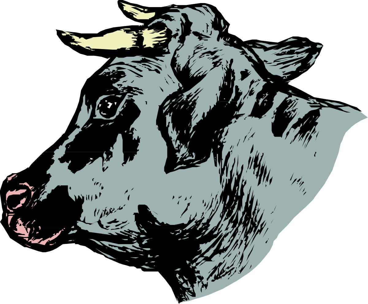 a cow with a pink nose clip art png transparent Cow with Pink Nose Clipart - Adorable and Fun Animal Illustration
