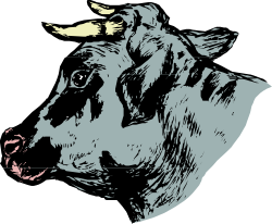 Cow with Pink Nose Clipart - Adorable and Fun Animal Illustration