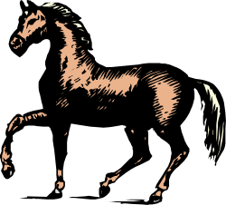 Horse Running in the Dark Clipart - Dynamic Night Scene