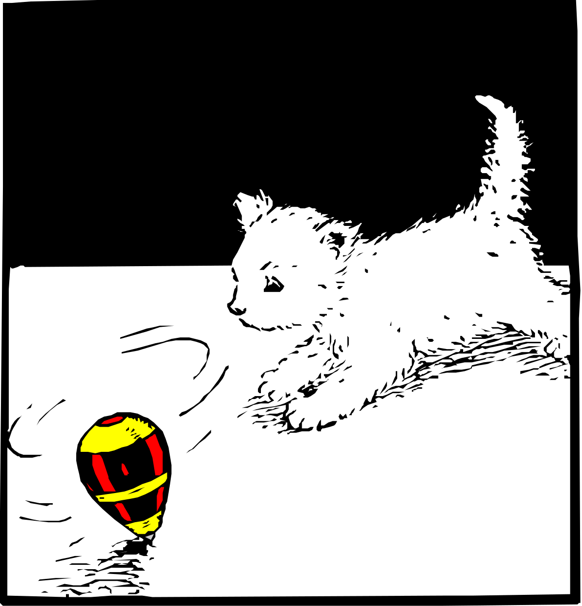 Dog Playing with Ball - Fun and Playful Clipart