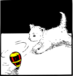 Dog Playing with Ball - Fun and Playful Clipart