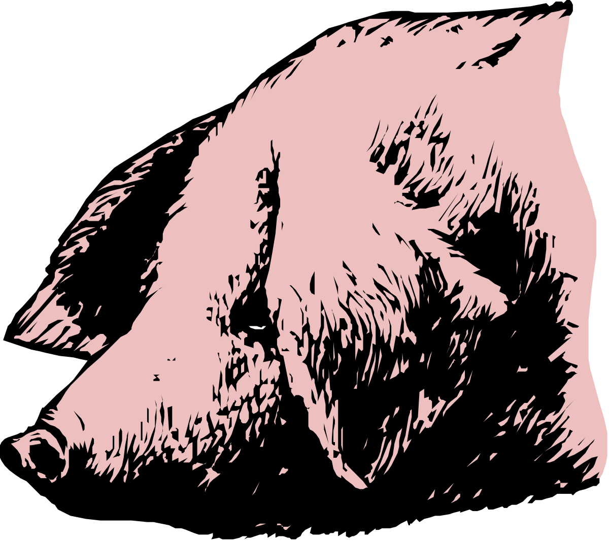 Black and White Bear Clipart on Pink Background