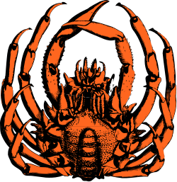Crab Clipart on Black Background - Vibrant and Playful Sea Creature Graphics