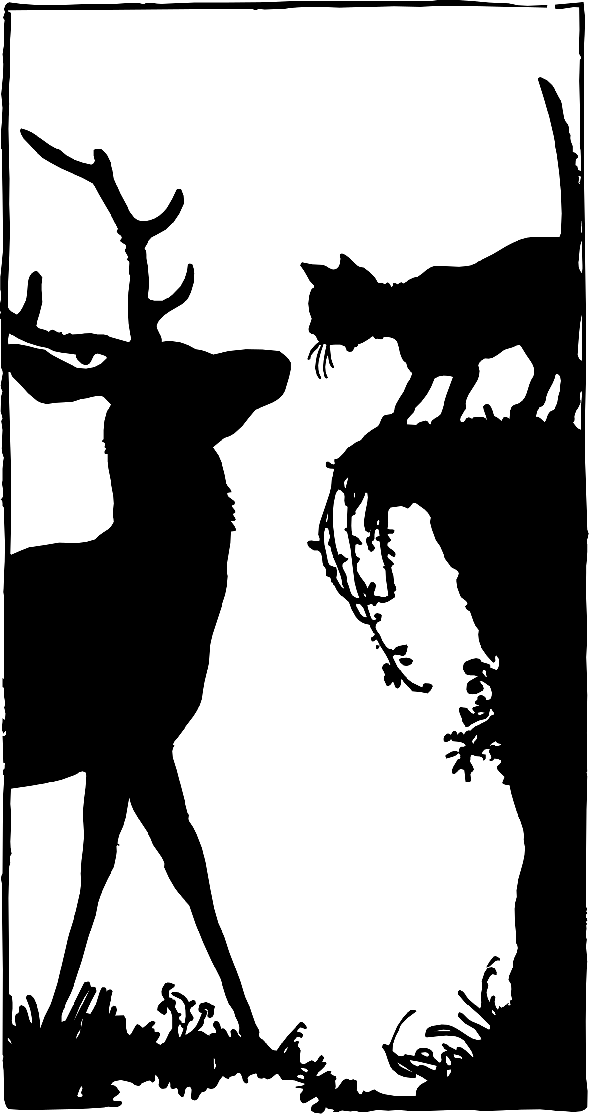 Silhouette of Man and Woman - Elegant Clipart Design