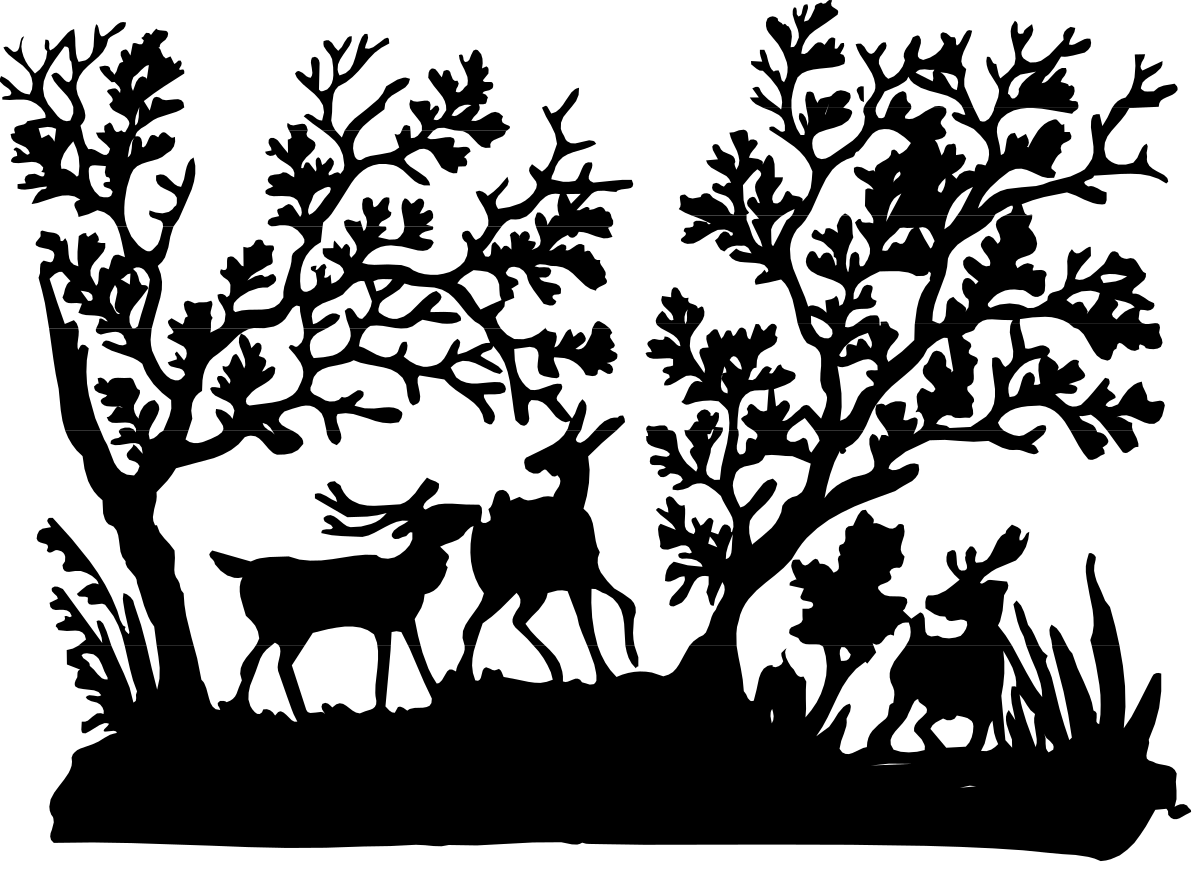 Deer Silhouette Clipart: Elegant Black and White Design for Wildlife Themes