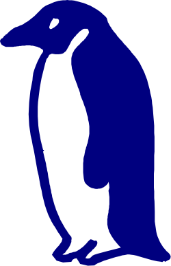 Penguin Silhouette Against Black Background Clipart for Creative Projects