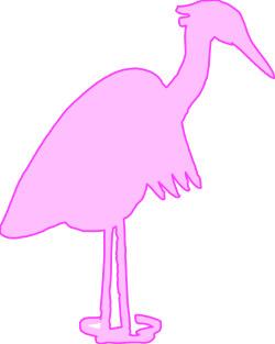Pink Flamingo Standing on Black Background Clipart