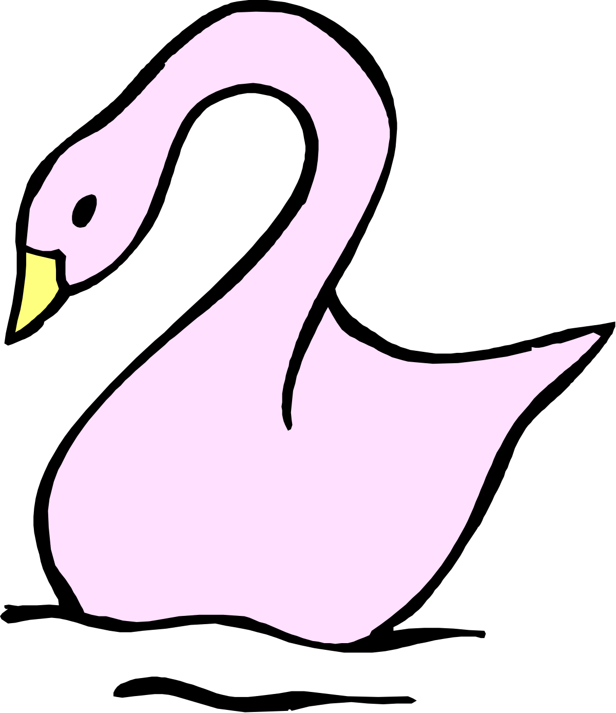 a pink swan with a yellow beak clip art png transparent Pink Swan with Yellow Beak - Elegant Clipart for Your Projects