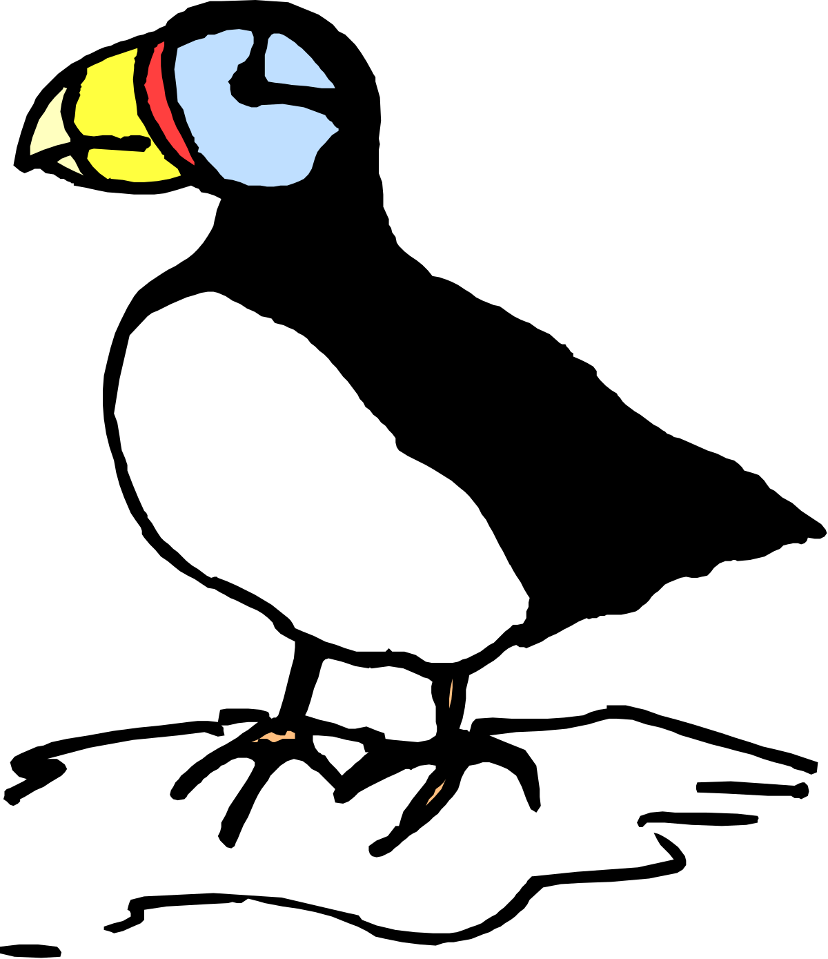 Yellow Beak Bird Clipart on Black Background