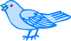 Blue Bird with Yellow Eyes Clipart - Vibrant Nature Illustration