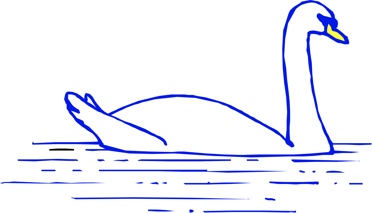 a white swan floating on a body of water clip art png transparent Elegant White Swan Floating on Water Clipart