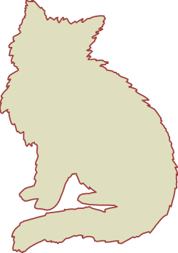 Silhouette Cat Sitting on Ground - Elegant Clipart Design