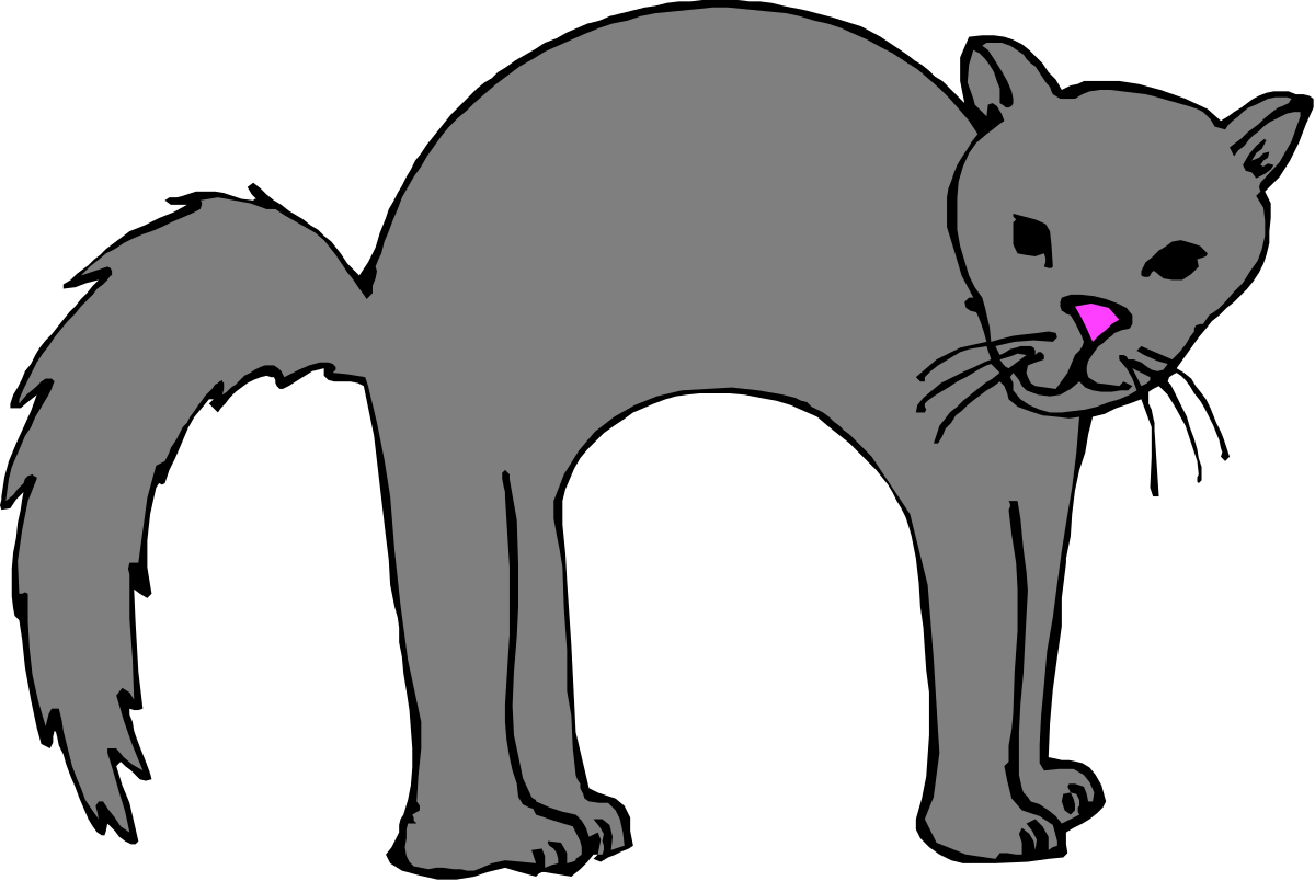 a gray cat with a pink eye clip art png transparent Gray Cat with Pink Eye Clipart - Unique Feline Artwork