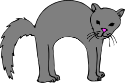 Gray Cat with Pink Eye Clipart - Unique Feline Artwork