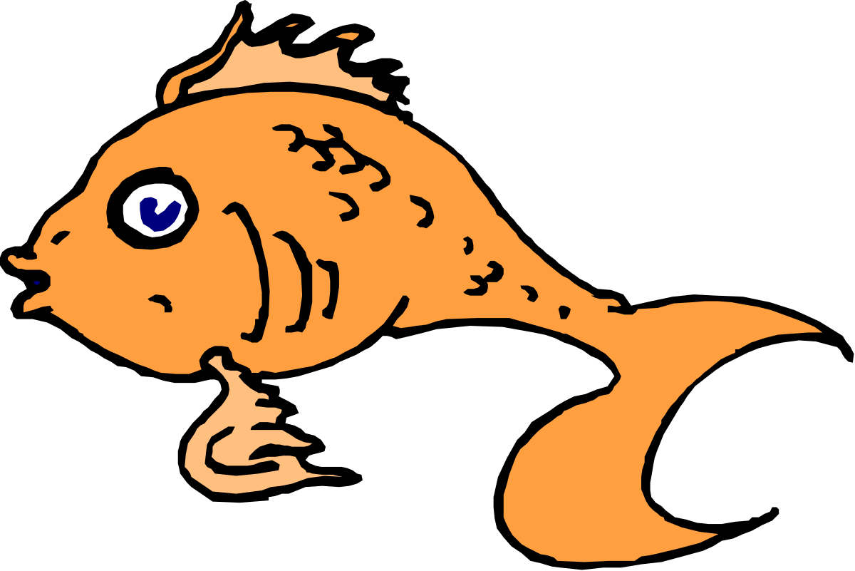 Big Blue Eye Fish Clipart - Bright and Colorful Marine Design