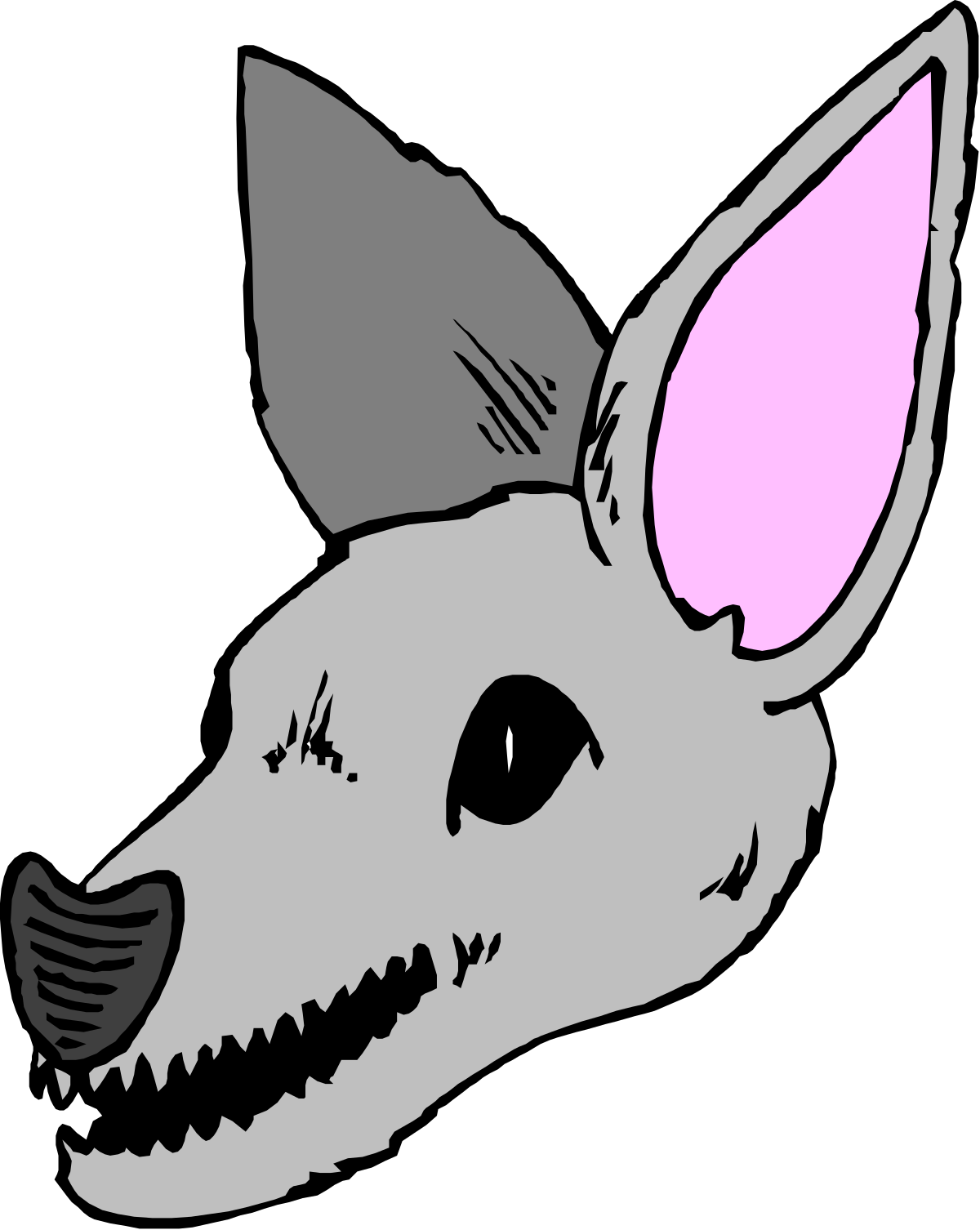 a wolf head with pink ears clip art png transparent Wolf Head with Pink Ears Clipart - Stunning Animal Illustration