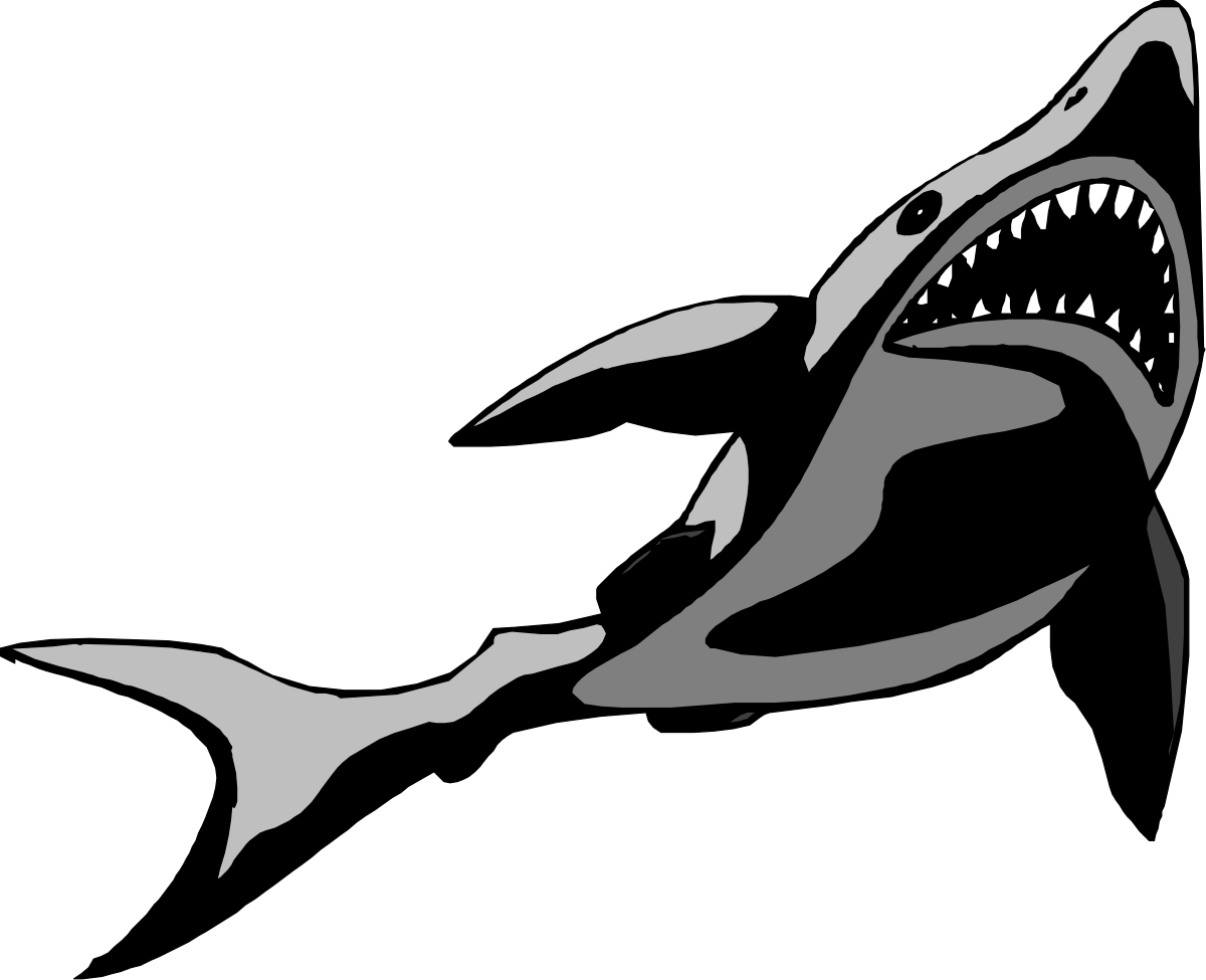 Shark with Open Mouth and Sharp Teeth Clipart