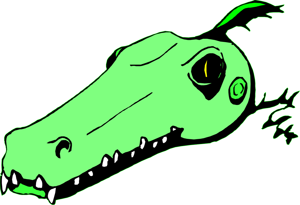 Smiling Green Alligator Head Clipart for Fun Designs