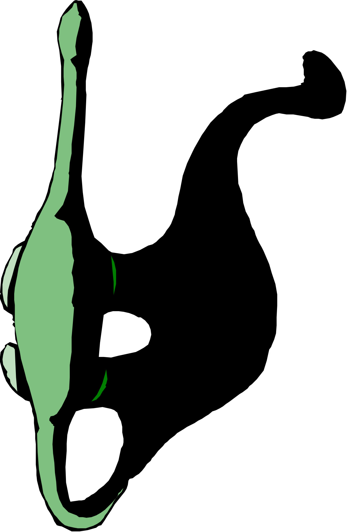 Green Cat Clipart on Black Background - Vibrant and Unique Design
