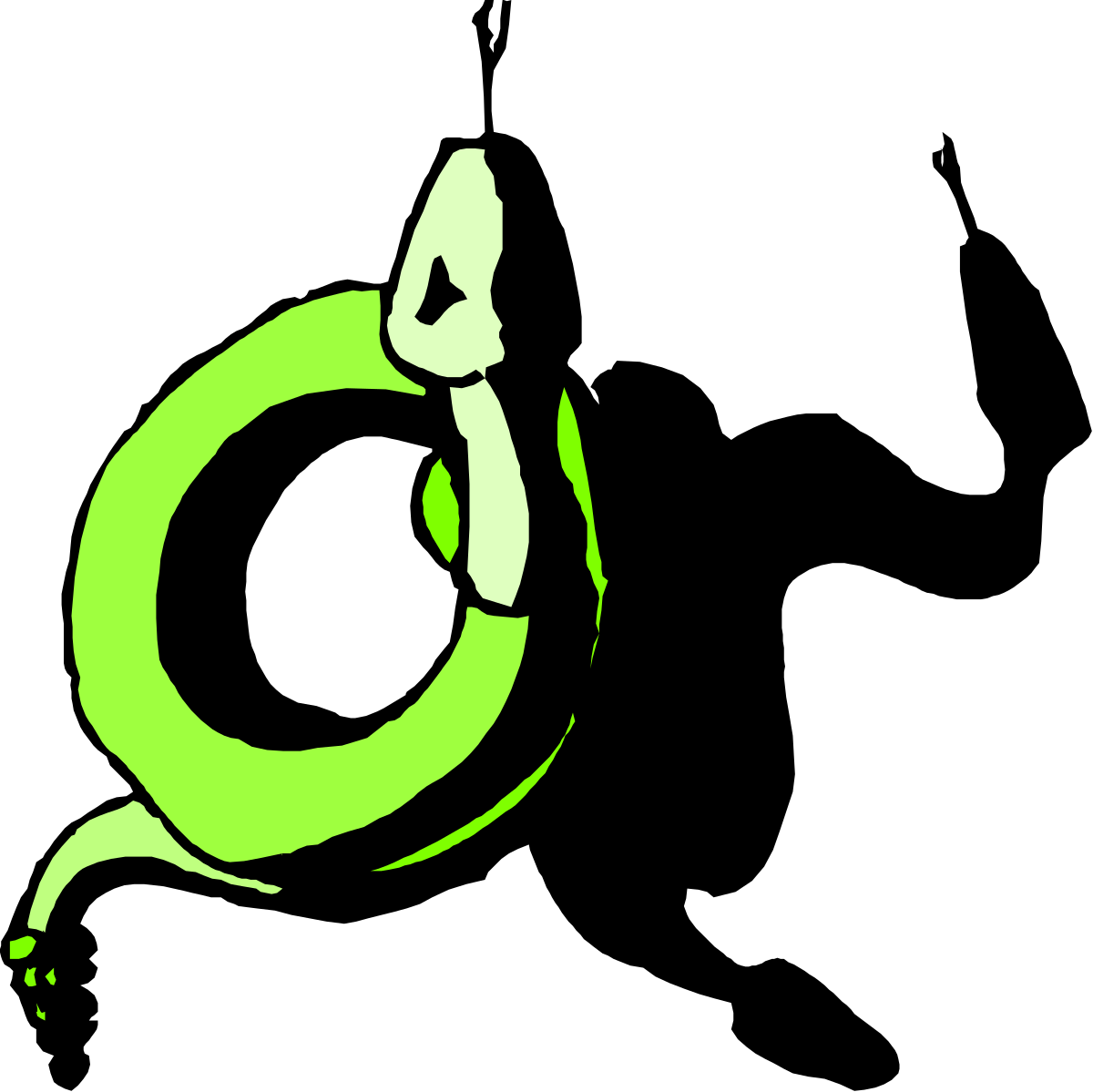 a green snake with a black background clip art png transparent Green Snake Clipart on Black Background: Vivid and Striking Designs