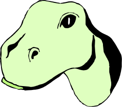Green Horse Head with Black Background Clipart