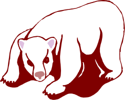 White Bear Clipart on Red Background - Perfect for Bold Designs