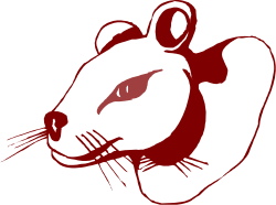Mouse Head Clipart: Vibrant White and Red Graphics for Fun Designs