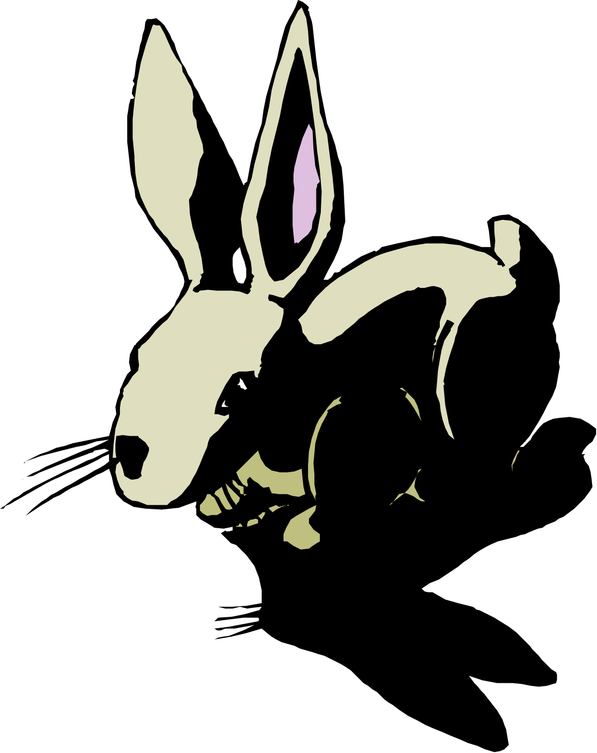 a rabbit with a pink nose and ears clip art png transparent Rabbit Clipart with Pink Nose and Ears - Adorable and Playful Imagery