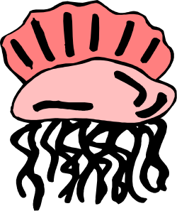 Pink and White Brain Clipart on Black Background