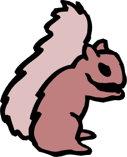 Pink Squirrel Silhouette on Black Background for Creative Projects
