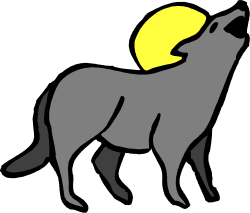 Wolf Silhouette Against Yellow Sun - Stunning Clipart for Creative Projects