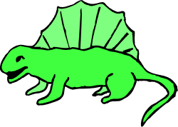 Dinosaur Silhouette - Green Dino Against Black Background Clipart