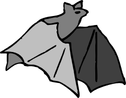 Bat Silhouette Clipart with Black Background - Perfect for Halloween Themes