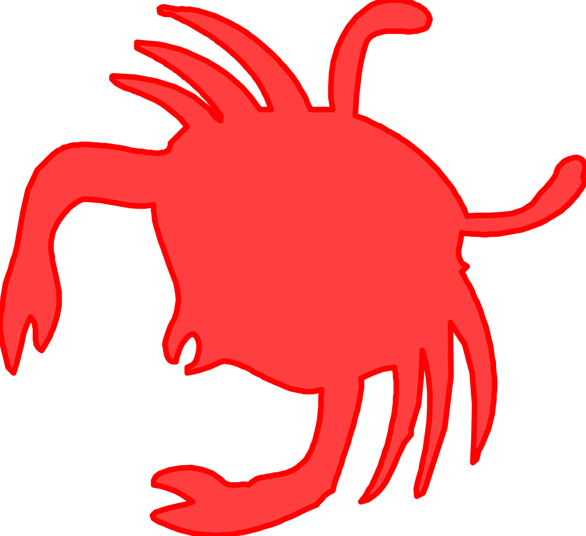 Red Crab Clipart on Black Background - Stunning SVG Graphics