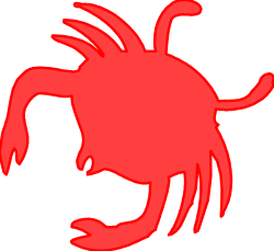 Red Crab Clipart on Black Background - Stunning SVG Graphics