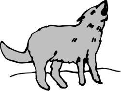 Wolf Silhouette on Black Background - Striking Clipart for Your Projects