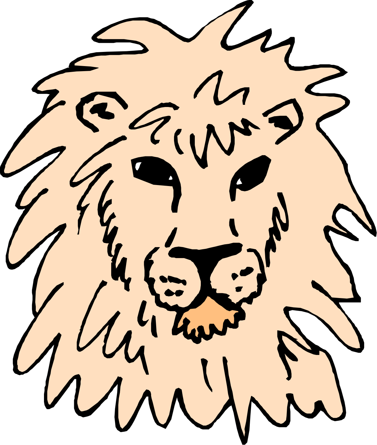 Lion Head Clipart on Black Background - Bold and Striking Visuals