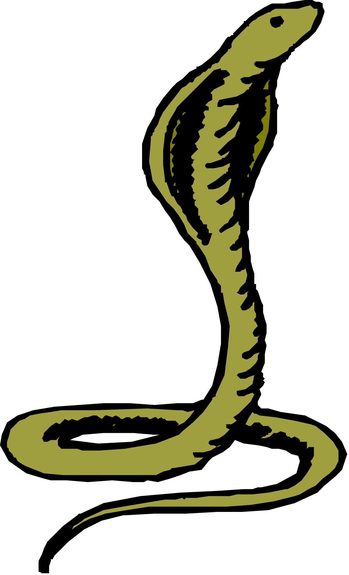 Green Snake Clipart on Black Background for Dynamic Visuals